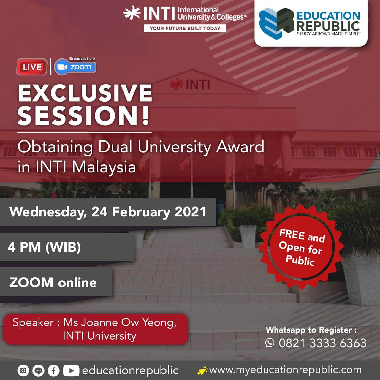 Info Session INTI University Malaysia - Education Republic